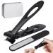 BOSREROY Toenail Cutter with 0.6 Jaw Heavy Duty Stainless Steel Large Nail Trimmer with File Fingernail Clipper in Tin Box for Men and Women