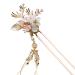 Yuri Hairpin Hair Clasp Sticks Picks Pearl Shell Handmade Classical Decoration Chinese Traditional Style Brass Fit for Wedding Hanfu Cheongsam (Face forward  fringe left)