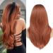 Szphoxer Auburn Layered Wig with Bangs - Long Straight Copper Brown Synthetic Hair Wig for Daily Party and Cosplay Use - Buy Online on GoSupps.com