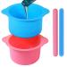 2 Pcs Silicone Wax Pot Insert Waxing Kit Reuseable Wax Pot Liner with 2pcs Silicone Spatulas for Hair Removal for Hair Removal on The Face And Underarms at Home Beauty Shop (Pink Blue)