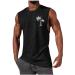 Tank top men short arm summer undershirt stretch comfortable t shirt cotton sports muscle shirt regular fit workout tank top bodybuilding fitness carrier shirts 2024 athletic armpit shirts l 01-black