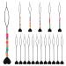 FRCOLOR 18 Pieces Hair Braid Quick Beaders Hair Pull-Through Tools Hair Braid Ponytail Maker Styling Tools for Loading Beads Hair Tail Beading Ponytail Makers