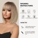 OUFEI Ombre Blonde Bob Wig with Bangs - Short Straight Synthetic Hair Wig for Women - Ideal for Daily Wear, Parties, and Cosplay - Buy Online on GoSupps.com