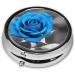Blue Rose Printed Mini Round Pill Box | 3 Compartment Travel Organizer | Portable Medicine Case for Home & Office - Buy Online on GoSupps.com