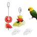 Budgie Food Holder 4PCS Stainless Steel Parrot Skewer Feeder and Plastic Bird Food Clips Set Bird Treats Fruit Stick Holder Clip Foraging Toy for Parrot Budgie Parakeet Cockatiel Cage