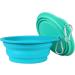 Slson Portable Silicone Dog Travel Bowl - 2-Pack Foldable 600ml for Hiking & Camping (Light Blue & Green) - Eco-Friendly & Durable - Buy Online on GoSupps.com