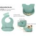 SilverStaar Baby Weaning Set | Silicone Suction Plate, Bowl, Spoon, Fork & Bib - Green | Detachable Suction Base | Feeding Set for Babies & Toddlers - Buy Online on GoSupps.com