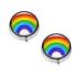 (Rainbow Printed) Round Pill Box 3 Compartment Pill Box Mini Decorative Pocket Purse Portable Travel Medicine Tablet Vitamin Holder Organizer Pill Case