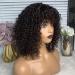 Short Bob Curly Human Hair Wig with Bangs - 180% Density Kinky Curly Fringe Bang Wig for Black Women - Brazilian Unprocessed Virgin Hair - Natural Color - Buy Online on GoSupps.com