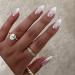 French Tip Press on Nails - Medium Almond Chrome False Nails Long Glossy Full Cover 24 Pcs - Cute Acrylic Stick-ons for Women - Buy Online on GoSupps.com