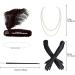AOT 1920s Flapper Headband Set Vintage Feather Headpiece with Necklace Cigarette Rod and Long Black Gloves 20s Theme Party Accessories for Women Costume Prom Wedding Carnival Party Party Accessory Set - Buy Online on GoSupps.com