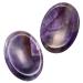 Nupuyai 2pcs Amethyst Oval Thumb Worry Stone Set Energy Crystal Pocket Palm Stone for Healing Anxiety Stress Relief Reiki Therapy 45x35mm Purple