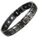 MagEnergy Magnetic Bracelets for Men Titanium Steel Black Bracelet 8.5 inches Adjustable (Gold Black)