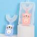 Mulaidi Baby Toothbrush - Cartoon Penguin U-Shaped 360 Soft Silicone Oral Care & Bite Ring in Violet - 1 Piece - Buy Online on GoSupps.com