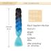 Gairyan Jumbo Braids Extensions - Ombre Synthetic 60cm 100g Hair for Box Crochet - Black Sapphire & Sky Blue - Buy Online on GoSupps.com