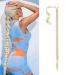 BARSDAR 86cm long braided ponytail extension rubber just wrapped braid hair extensions ponytail DIY natural soft synthetic hair part for women 86cm (pack of 1) 613# - bleaching blonde