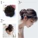 Uleeso 1 PCS Messy Bun Hair Dish Donut Scrunchie Hair Piece Curly Wavy Synthetic Chignon Updo Ponytail Extensions for Women Girls (4# Black Brown) - Buy Online on GoSupps.com
