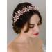 IYOU Pearl Wedding Hair Vine Pink Leaf Bridal Headband Crystal Bridesmaid Bride Hair Piece Accessories for Women(Gold) - Buy Online on GoSupps.com