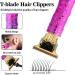 Professional Hair Clippers for Men - Rechargeable T-Blade Trimmer with 4 Guide Combs | Zero Gapped Haircut | Perfect Gift for Father's Day - Purple - Buy Online on GoSupps.com