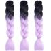 LDMY Jumbo Braiding Hair Extensions - 6PCS Ombre Braids Black to Light Purple 24inch Kanekalon Synthetic Hair for Women - International Shipping Available - Buy Online on GoSupps.com