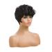 Natural Black Short Pixie Cut Wig for Black Women - Curly Hair Replacement with Bangs (#1B) - Buy Online on GoSupps.com