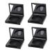 Healeved 4pcs Blush Box Eyeshadow Box Eyeshadow Supplies Empty Highlighter Case Eyeshadow Powder Plastic 5x5cm Black