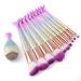 Mermaid Makeup Brushes, 11pcs Professional Blending Blush Concealer Synthetic Fiber Bristles Brush Special Cosmetic Brushes Kits for Women(purple) Yellow & purple