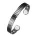 Jeracol Copper Magnetic Bracelets for Women Men Striped Style Magnetic Brazaletes with 6 Magnets(3500 Guass Each) Adjustable Size Bangle with Jewelry Gift Box Black
