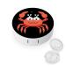 Happy Crabs Cartoon Contact Lens Travel Kit Portable Cute Contact Box with Mirror for Daily Outdoor