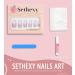 Sethexy Ombre Short Ballerina Press-On Nails - Pink Acrylic Crystal Fake Nails - 24-Piece Wedding Set for Women & Girls - Buy Online on GoSupps.com