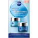 Nivea Hydra Skin Effect Daily + Night Care Set Wake-up gel and regenerating gel cream day care and night cream with pure hyaluron ha for 72h moisture 70 ml (1 Pack)