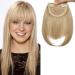 SEGO Clip in Pony Hairpiece Extensions Fringe Bangs One Piece In Front Hair Extension straight like human hair ash blonde mix bleach blonde