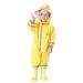 De feuilles Kids Button Rain Suit All-in-one Waterproof Puddle Suits Hooded Raincoat Jumpsuit 7-9 Years Yellow Duck