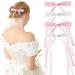 WLLHYF 4Pcs Tassel Ribbon Hair Clips Silky Satin Bows Hair Barrettes Long Tail Bowknot Ponytail Holder Metal Slides Claw Hair Valentine's Day Accessories for Women Girls Kids White+Pink - Buy Online on GoSupps.com