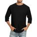 Men's Round-Neck 3/4 Arm T-Shirt | Oversized Grandad & Work Tops | Black Lemon Design - Buy Online on GoSupps.com