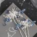 Edary Silver Blue Pearl Wedding Hair Needles & Rhinestone Accessories | 2-Piece Bride Hair Clips for Women & Girls - Buy Online on GoSupps.com