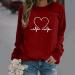 Women's Fall Crewneck Sweatshirt | Casual Long Sleeve Comfy Top | Trendy Graphic Loose Fit Pullover | X-Large, Wine - Buy Online on GoSupps.com