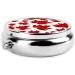 Red Maple Leaf Portable Metal Pill Box Mini Round 3-Compartment Travel-Friendly Design for Small Pills - Buy Online on GoSupps.com