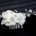 minkissy Floral Hair Comb Wedding Hair Comb Rhinestone Pearl Hair Combs Silk Flower Hair Comb for Bridal Princess Wedding Hair Combs Wedding Headpiece for Bride Girls White - Buy Online on GoSupps.com