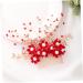 HAPINARY Handmade Comb Hair Insert Comb Bridal Headpiece Flower Hair Combs Wedding Side Comb Wedding Hair Combs Pearl Comb Clip Crystal Headpiece Tiara Red Hanfu Bride Headgear - Buy Online on GoSupps.com