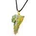 Bismuth Ore Necklace Natural Metal Crystals Bismuth Ore Pendants Healing Stones Spiritual Pendant Natural Gemstone Jewelry Gemstone Stone Pendants with Leather Cord for Women Men