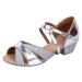 Girls Salsa Dance Shoes Children Glitter Latin Tango Ballroom Shoes with Soft Soles 37 EU Silver