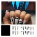 24 Pcs Halloween Press on Nails - White Stiletto Full Cover with Ghost Designs | Luminous Matte False Nails for Women & Girls - Buy Online on GoSupps.com