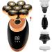 Buy 5 in 1 7D Rechargeable Head Shaver for Men - Golden Electric Razor Kit with USB & LED Display for Beard Ear Nose Hair Trimming - International Shipping Available - Buy Online on GoSupps.com