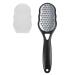 Sichy horn skin remover corneahobel hornhaut trassel foot with uncomplicated cover - cornea removal - stainless steel corneal file for hard skin - foot care pedicure foot care device (black)