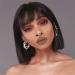 Queentas 10" Wig Women Human Hair Wig Bob Women Black 100% Human Hair Wig for Black Women