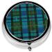 Buy Blue and Green Scottish Tartan Mini Round Pill Box | 3-Compartment Pill Organizer for Travel Home & Office | Portable Medicine Case - Buy Online on GoSupps.com