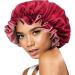 Double Layer Wine Red Satin Bonnet Cap for Women - Curly Hair Silky Bonnet Wrap for Sleeping - Buy Online on GoSupps.com