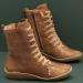 Shop Elegant Brown Medieval Women's Winter Ankle Boots | Flat & Warm Classic Lace Design - Sizes 36-45 - Buy Online on GoSupps.com