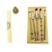 Queene 5-part magic rod make-up brushes for mixing Foundation Rouge Concealer eyebrow powder in gift box with Hogwarts seal admission notice and badge (silver-a)